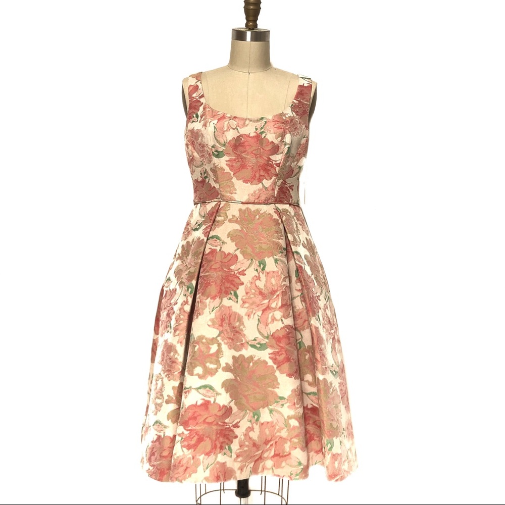 Maggy London NWT 4 Pink Green Fit and Flare Dress